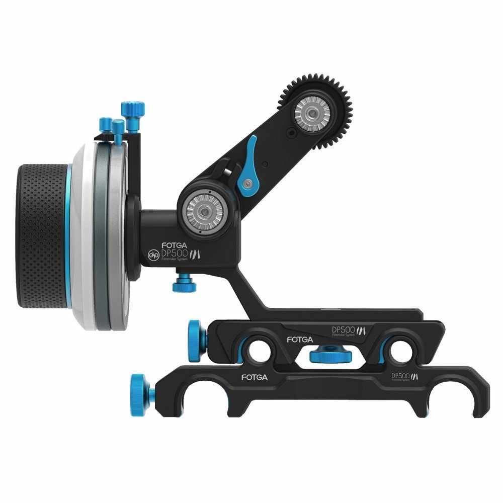 Fotga DP500III Quick Release Dampen Follow Focus A/B Hard Stop with Swing Rocker Arm for 15mm and 19mm Rods System