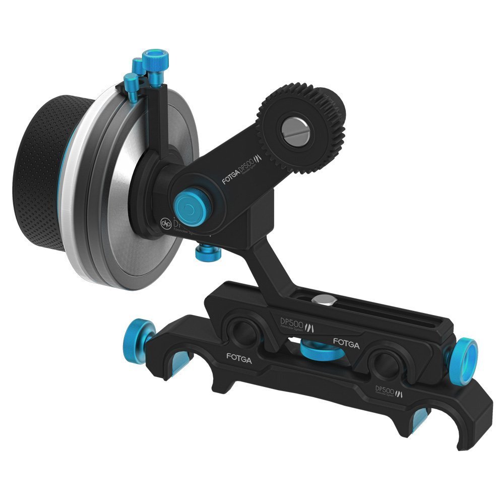 Fotga DP500III Quick Release Dampen Follow Focus A/B Hard Stop with Swing Rocker Arm for 15mm and 19mm Rods System